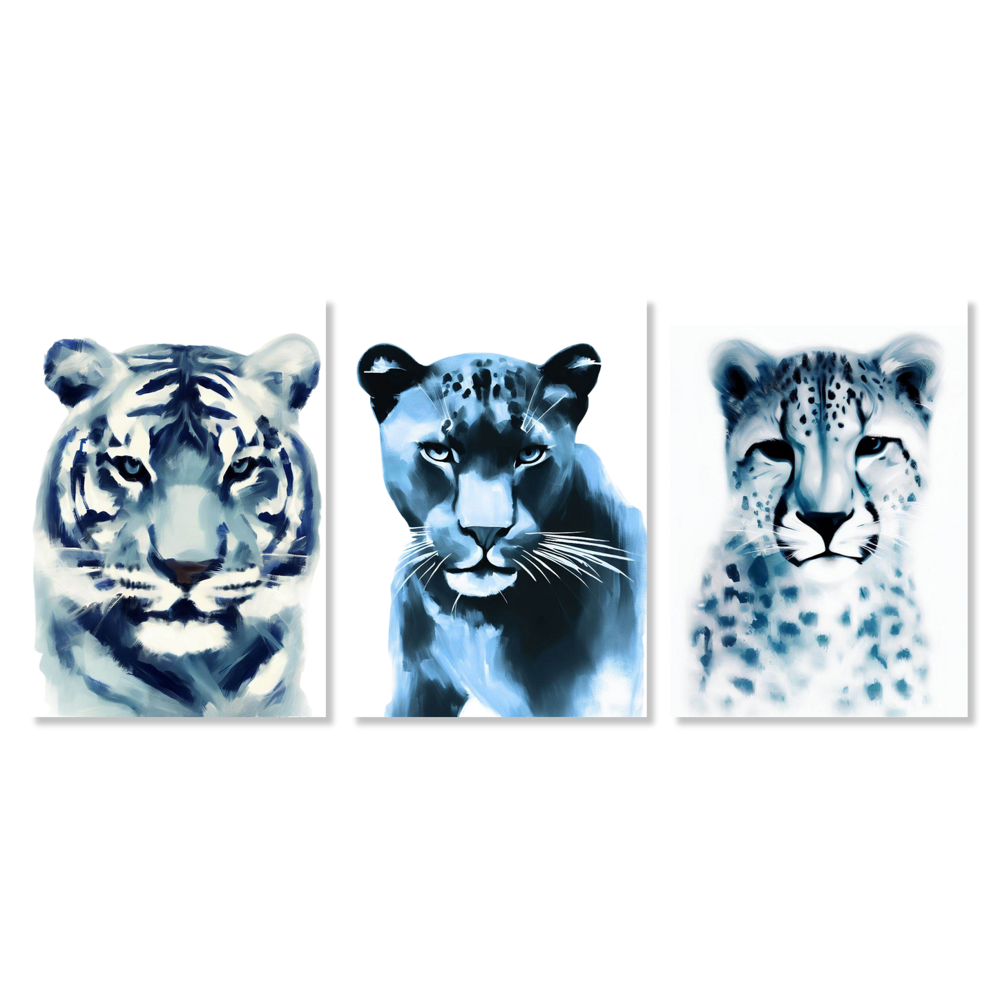 Wild Cats Set of 3 Wall Art Canvas Prints