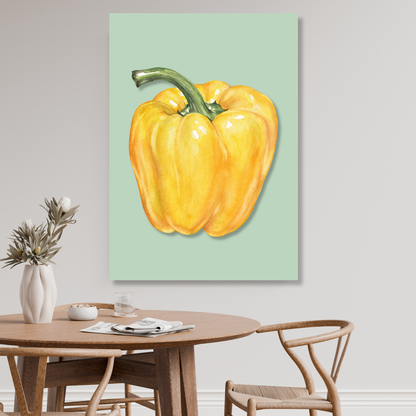 Yellow Capsicum Pepper Wall Art Canvas Print