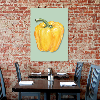 Yellow Capsicum Pepper Wall Art Canvas Print