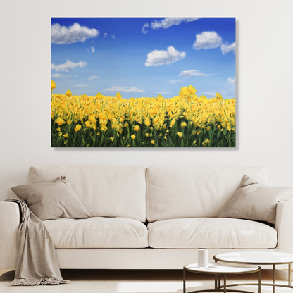 Yellow Flowers Wall Art Canvas Print