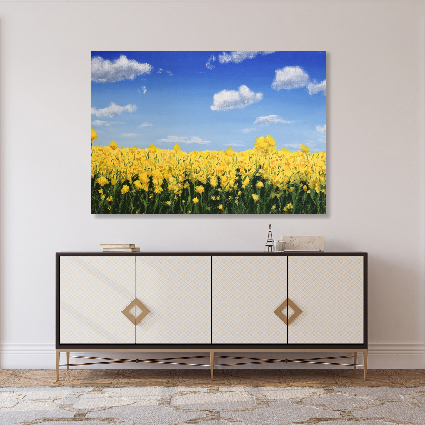 Yellow Flowers Wall Art Canvas Print