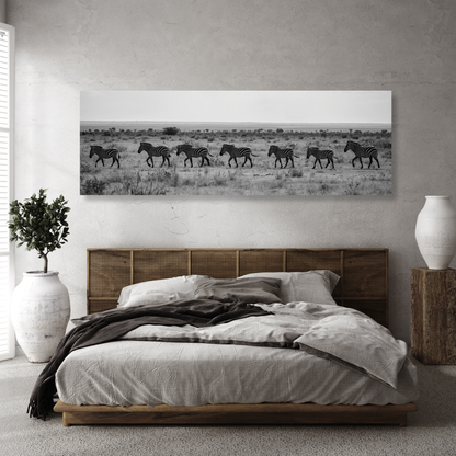 Zebra's Crossing Panoramic Wall Art Canvas Print