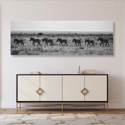 Zebra's Crossing Panoramic Wall Art Canvas Print