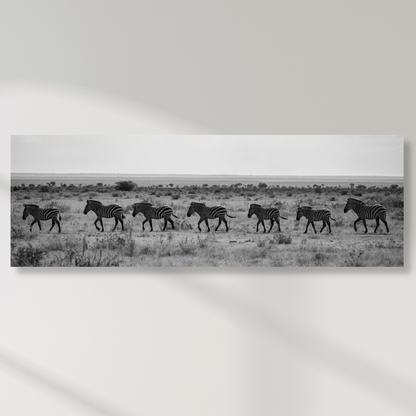 Zebra's Crossing Panoramic Wall Art Canvas Print