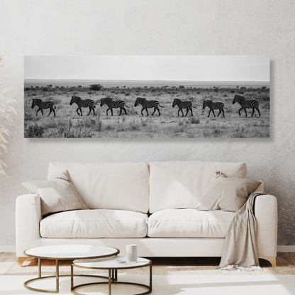 Zebra's Crossing Panoramic Wall Art Canvas Print