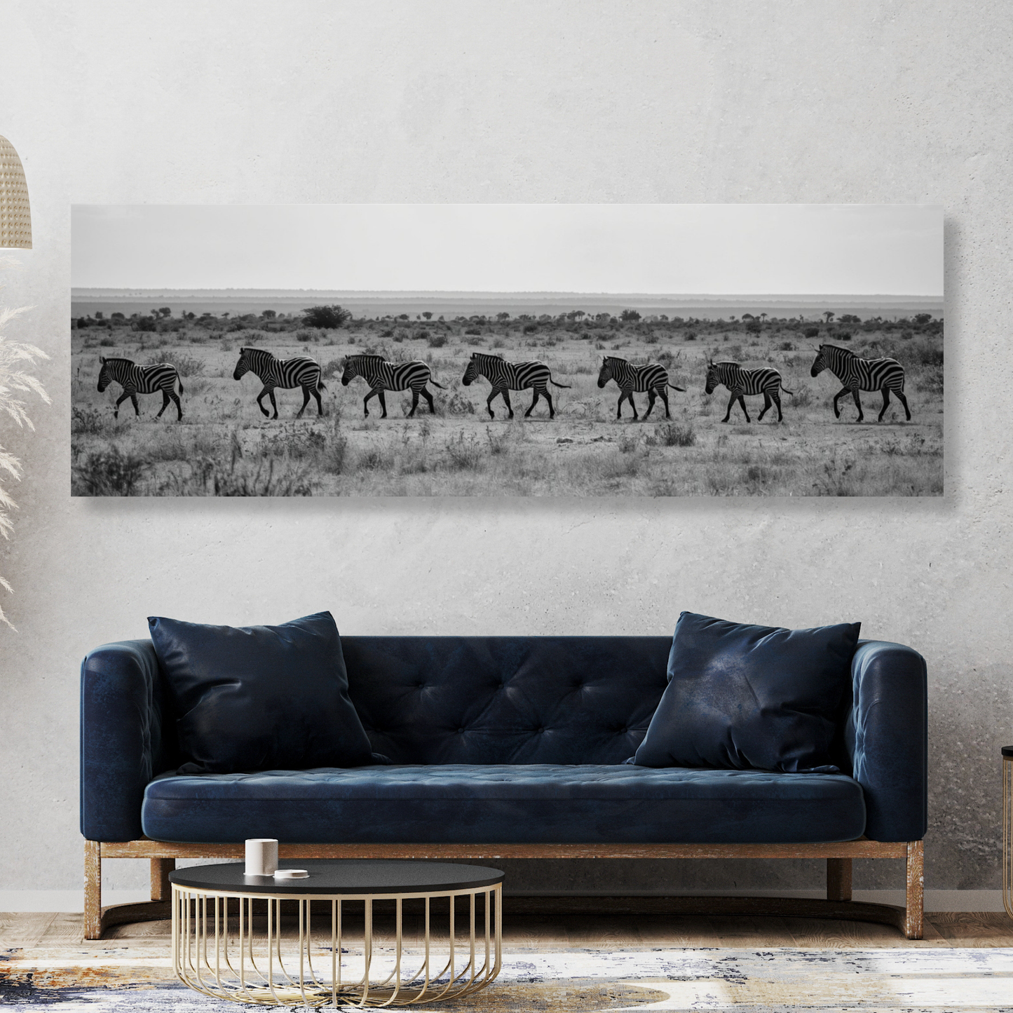 Zebra's Crossing Panoramic Wall Art Canvas Print
