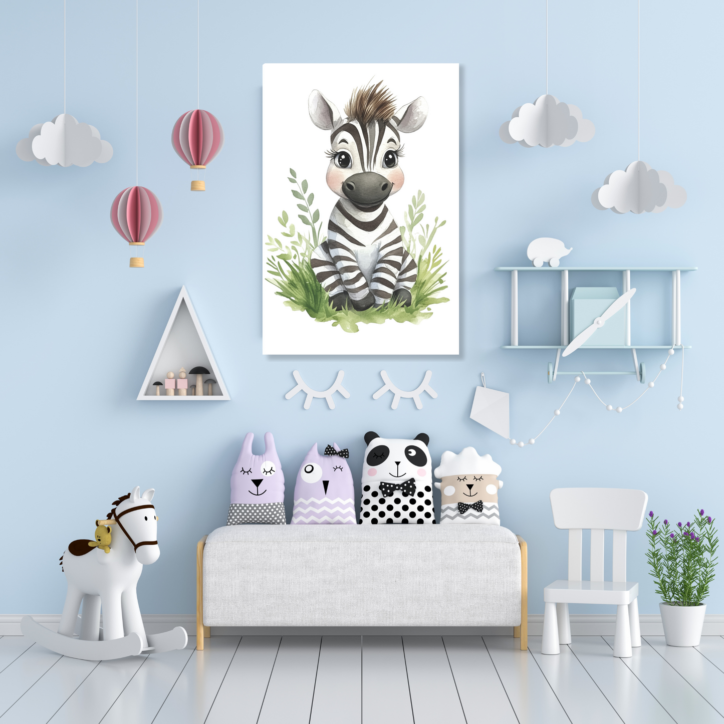 Zella Zebra Canvas Wall Art Print