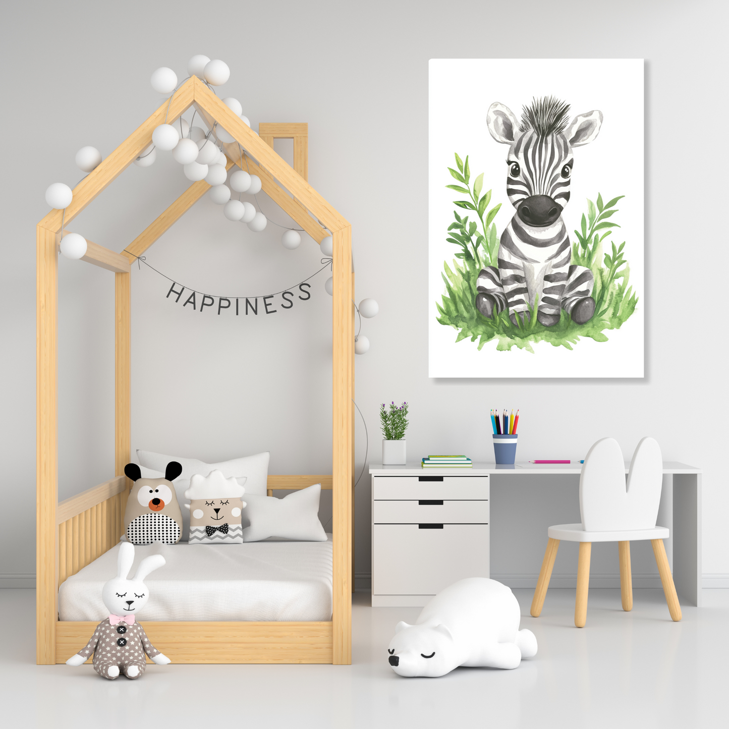 Zoe Zebra Canvas Wall Art Print