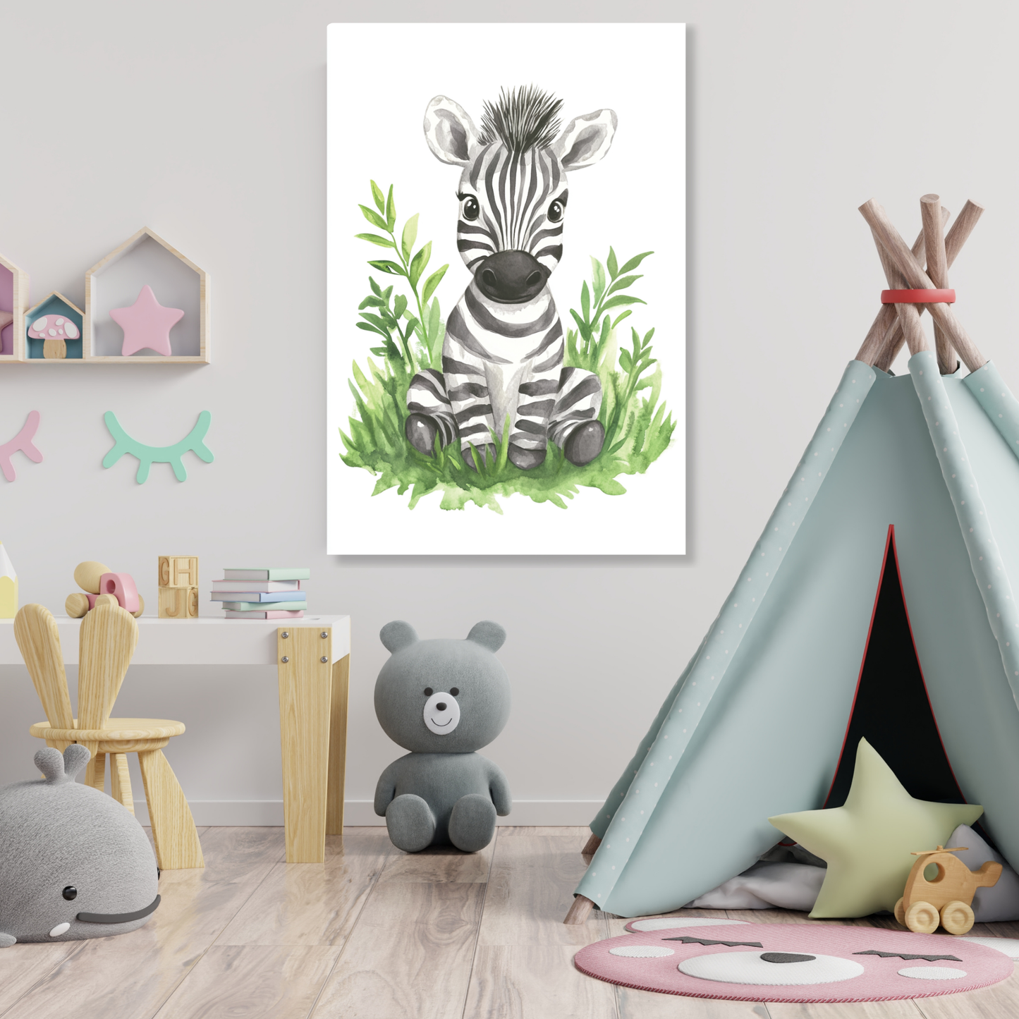 Zoe Zebra Canvas Wall Art Print